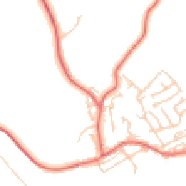 Daytime road noise heatmap for NE41 8BF