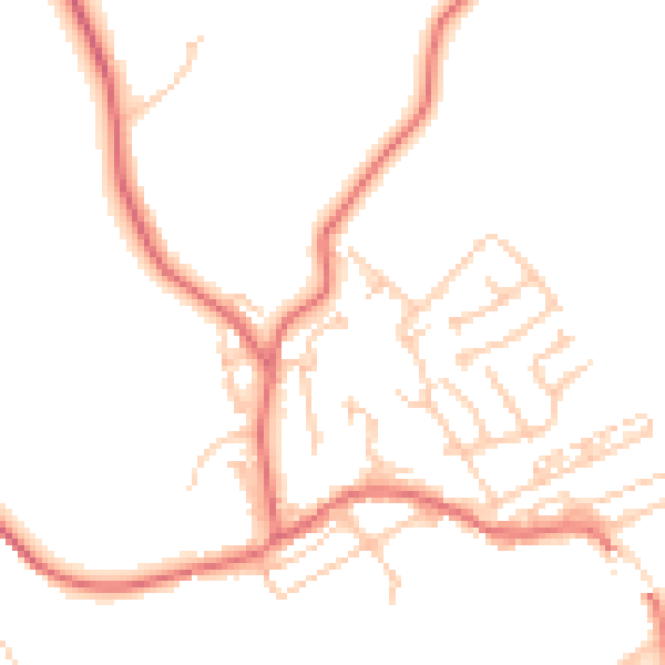 Daytime road noise heatmap for NE41 8DE