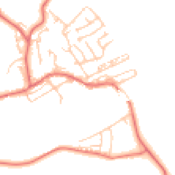 Daytime road noise heatmap for NE41 8DN
