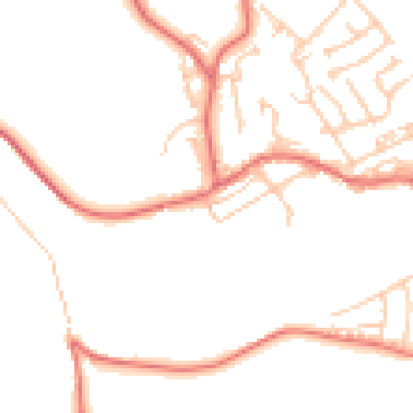 Daytime road noise heatmap for NE41 8DQ