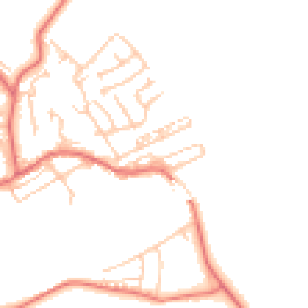 Daytime road noise heatmap for NE41 8DW