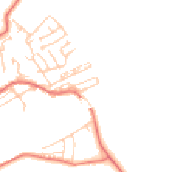 Daytime road noise heatmap for NE41 8DZ