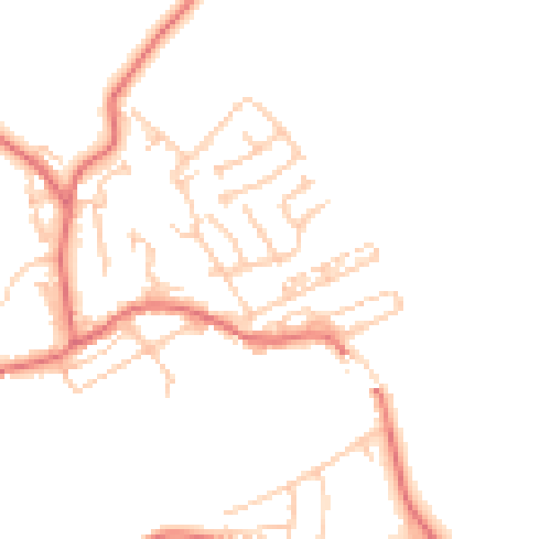 Daytime road noise heatmap for NE41 8EF