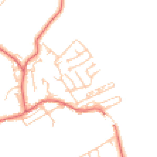 Daytime road noise heatmap for NE41 8EJ