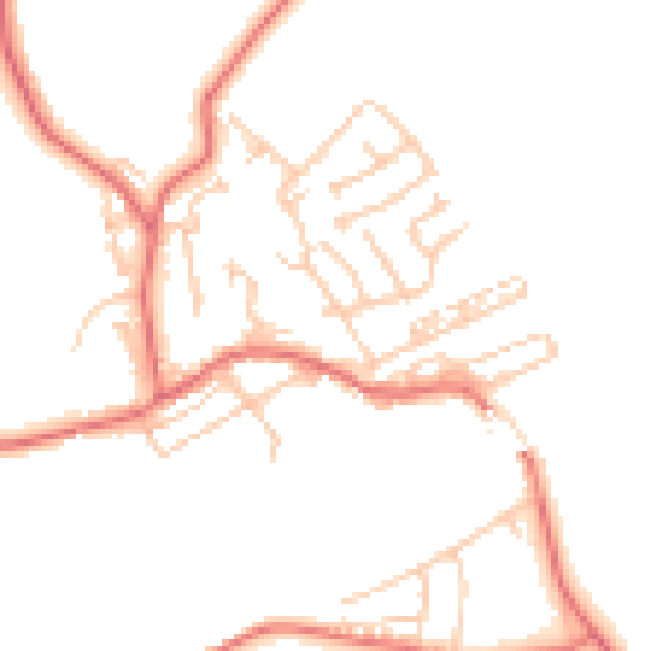 Daytime road noise heatmap for NE41 8EN