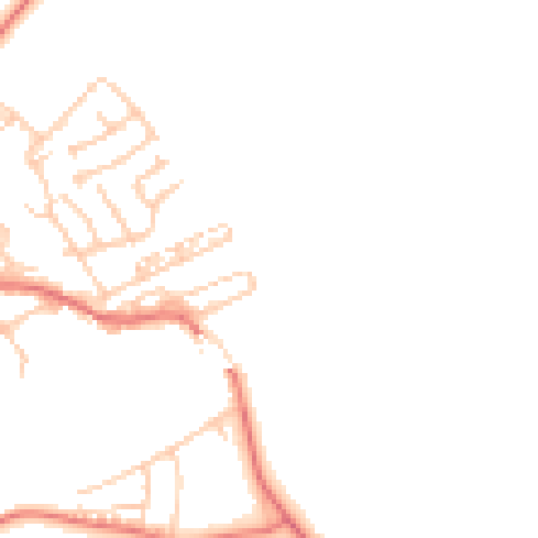 Daytime road noise heatmap for NE41 8LA