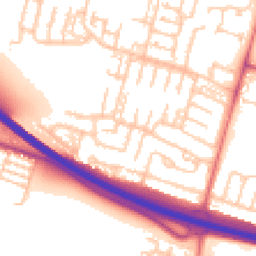 Daytime road noise heatmap for NE5 1AD
