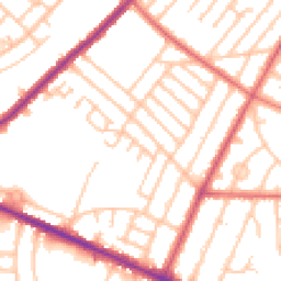 Daytime road noise heatmap for NE5 2DN