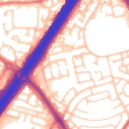 Daytime road noise heatmap for NE5 3TA