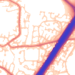 Daytime road noise heatmap for NE5 4TQ