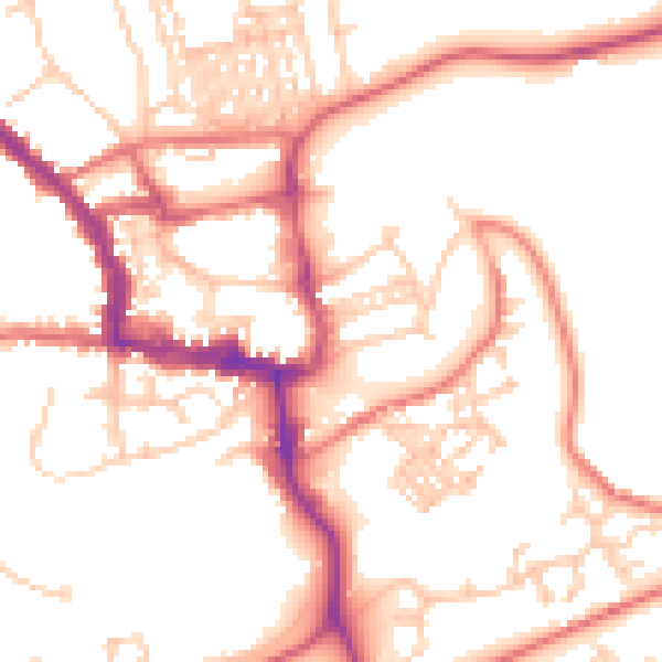 Daytime road noise heatmap for NE61 1AE