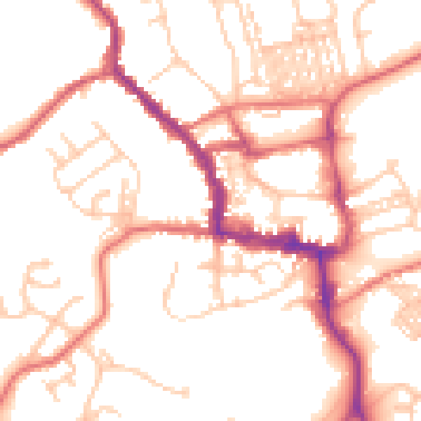 Daytime road noise heatmap for NE61 1AL