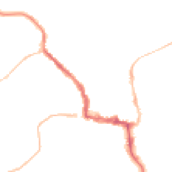Night-time road noise heatmap for NE61 1BG