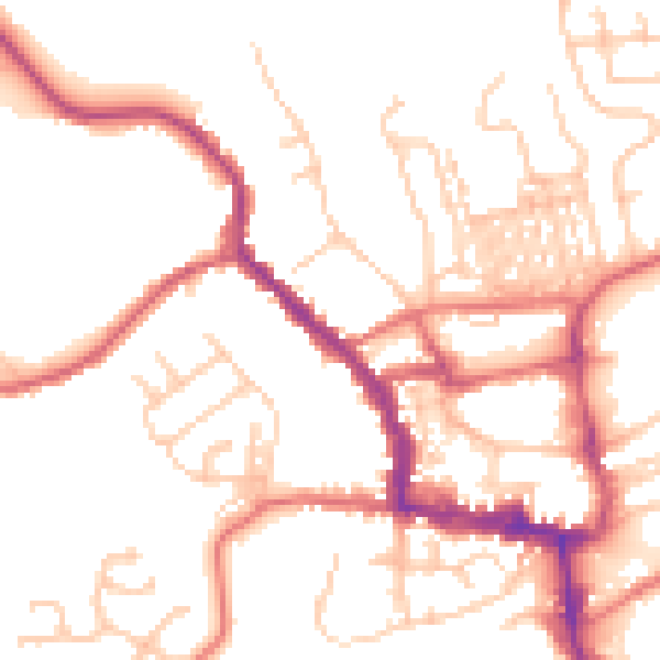 Daytime road noise heatmap for NE61 1BU