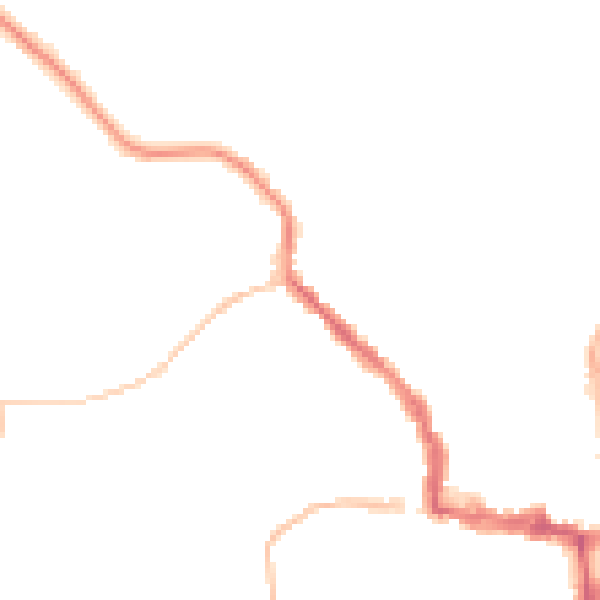 Night-time road noise heatmap for NE61 1BZ