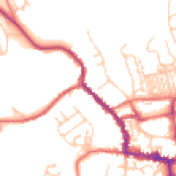 Daytime road noise heatmap for NE61 1DA