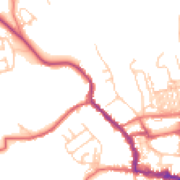 Daytime road noise heatmap for NE61 1DF