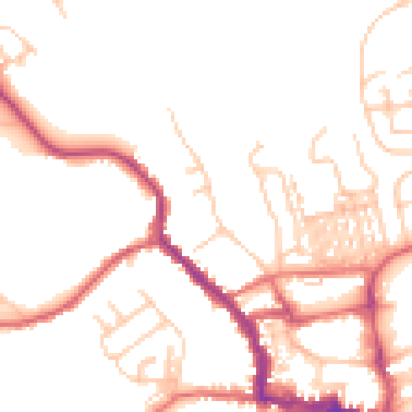 Daytime road noise heatmap for NE61 1DT