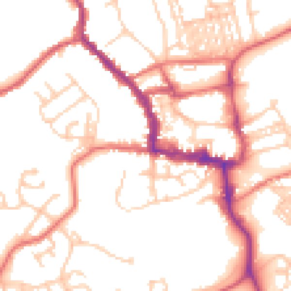 Daytime road noise heatmap for NE61 1LY