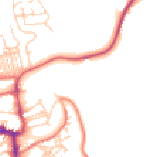Daytime road noise heatmap for NE61 1UD