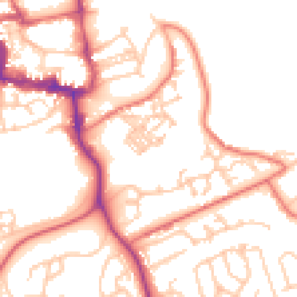 Daytime road noise heatmap for NE61 1UP