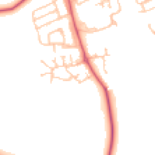 Daytime road noise heatmap for NE61 2FQ