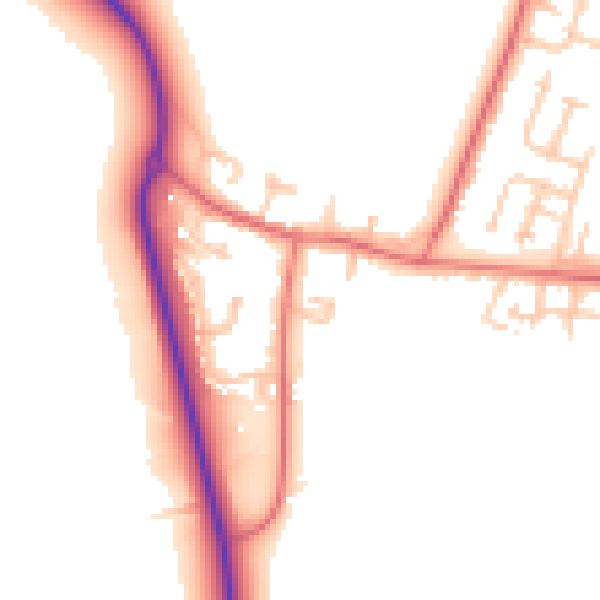 Daytime road noise heatmap for NE61 5JQ