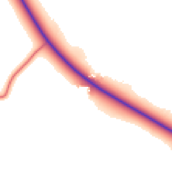 Daytime road noise heatmap for NE61 5JW
