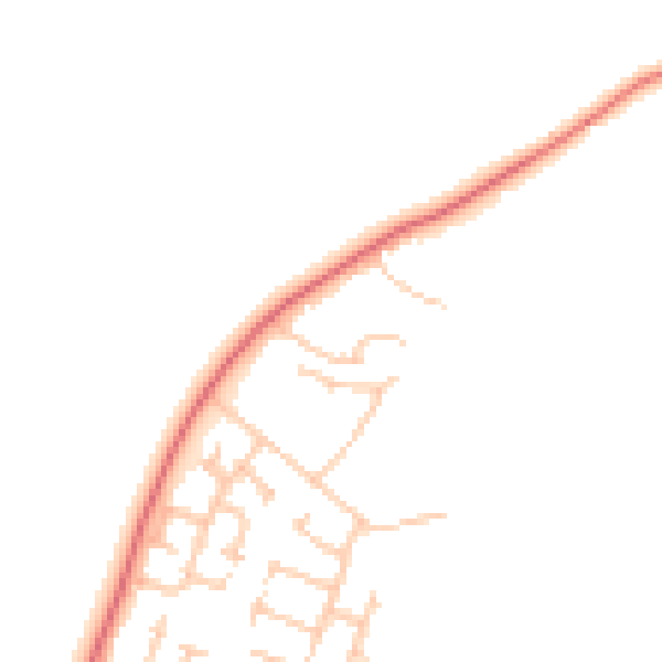 Daytime road noise heatmap for NE61 5PQ