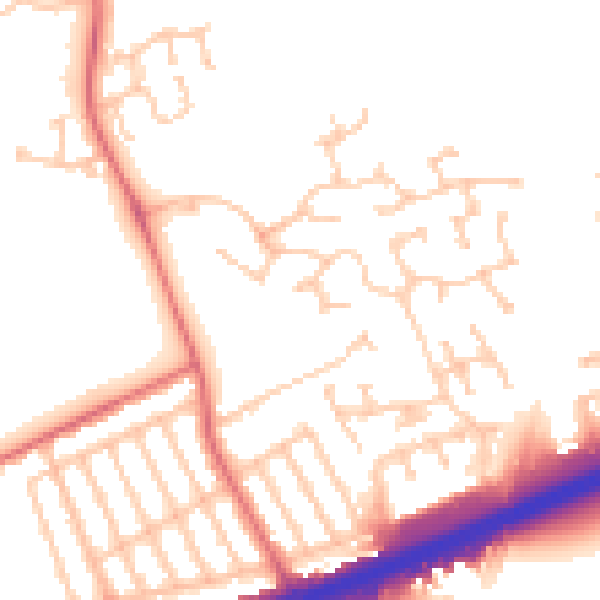 Daytime road noise heatmap for NE7 7GF