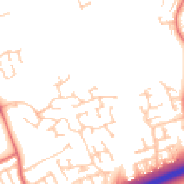 Daytime road noise heatmap for NE7 7GR