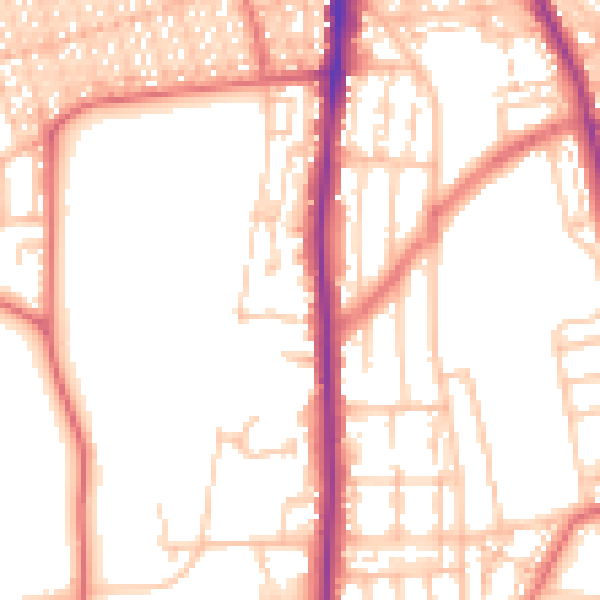 Daytime road noise heatmap for NE9 5AE