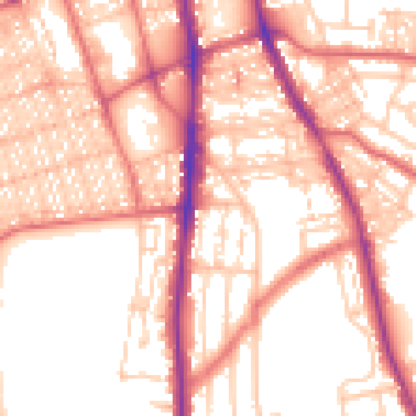 Daytime road noise heatmap for NE9 5AY