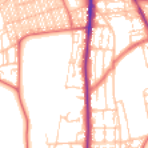 Daytime road noise heatmap for NE9 5EG