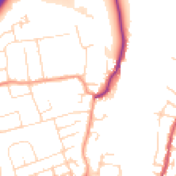 Daytime road noise heatmap for NG10 5DY