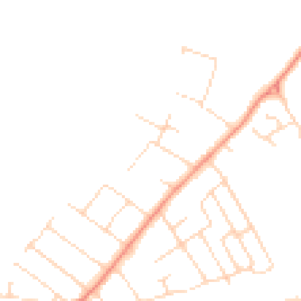 Daytime road noise heatmap for NG12 1AX