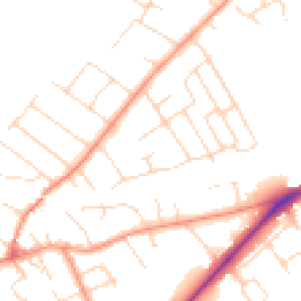 Daytime road noise heatmap for NG12 1DP