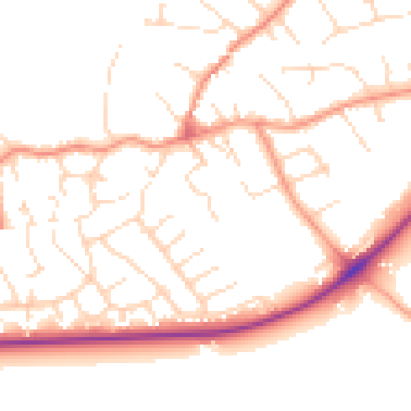 Daytime road noise heatmap for NG12 2EQ