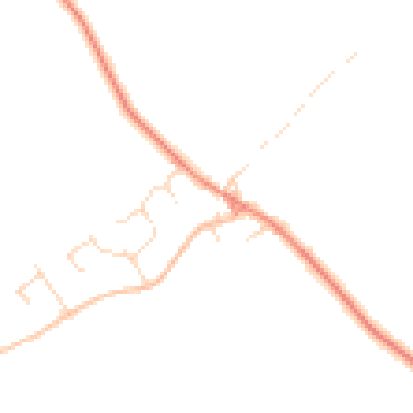 Daytime road noise heatmap for NG12 3UN