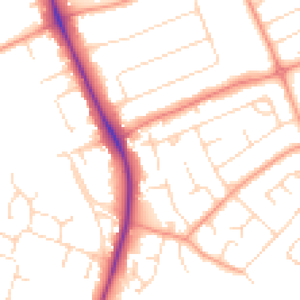 Daytime road noise heatmap for NG12 4BG