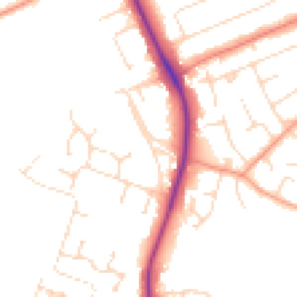 Daytime road noise heatmap for NG12 4DT