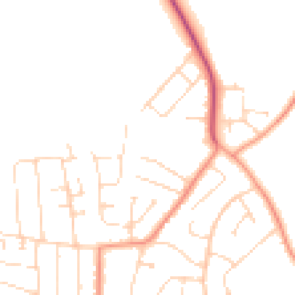 Daytime road noise heatmap for NG12 5JR