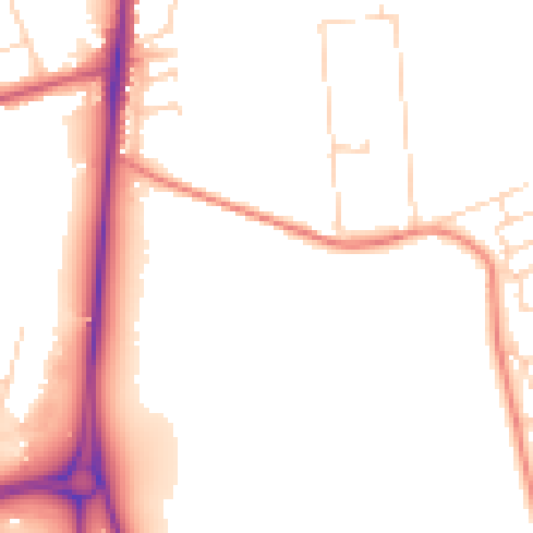 Daytime road noise heatmap for NG15 0AJ