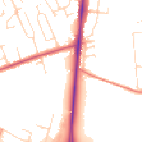 Daytime road noise heatmap for NG15 0AP