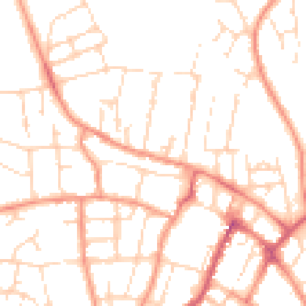 Daytime road noise heatmap for NG15 7AB