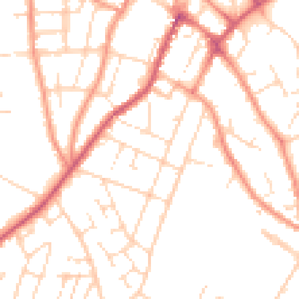 Daytime road noise heatmap for NG15 7NB