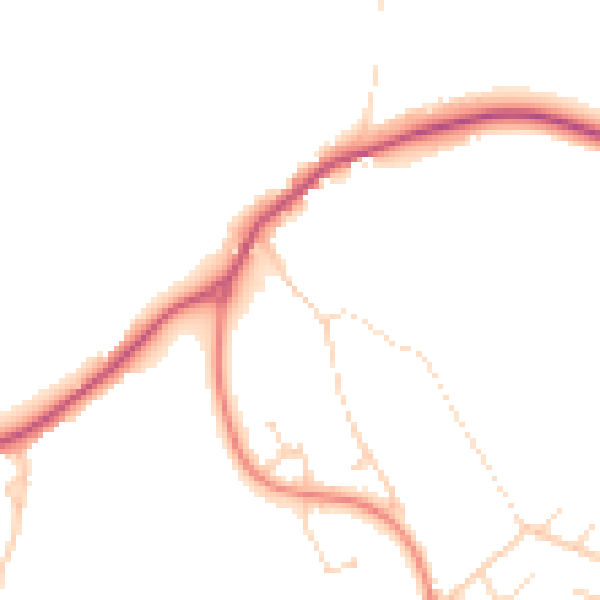 Daytime road noise heatmap for NG15 8AB