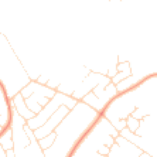 Daytime road noise heatmap for NG15 8JZ