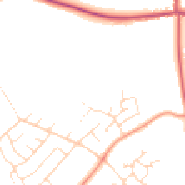 Daytime road noise heatmap for NG15 8LB