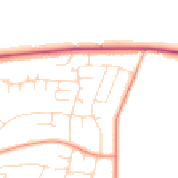 Daytime road noise heatmap for NG15 9GD